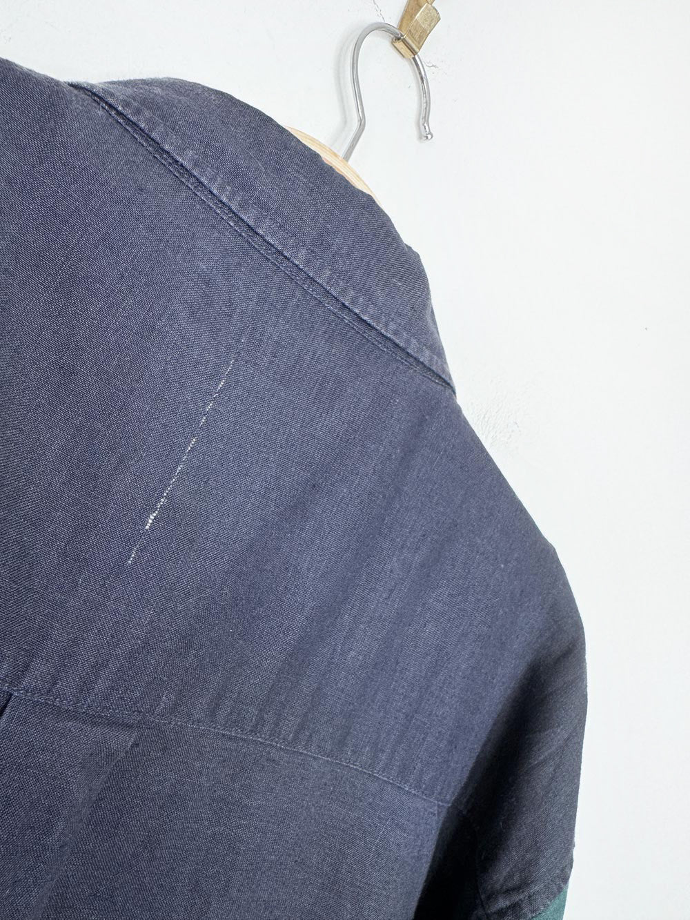 vintage 90s bugle boy ramie-blend crest pocket colourblock shirt