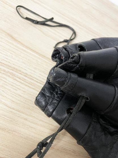 vintage gordini patchwork leather drawstring pouch - good market thrift store