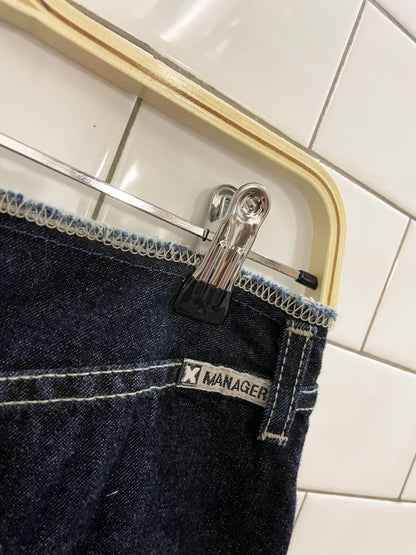 vintage 90s manager denim midi skirt - good market thrift store