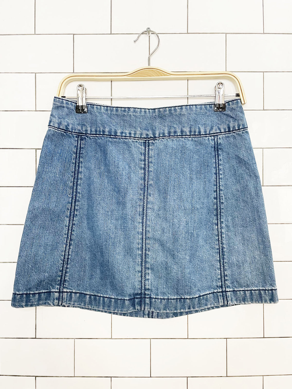 free people zip to it denim panelled mini skirt