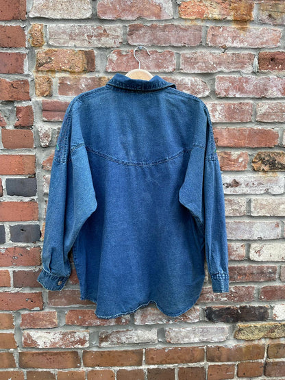 vintage ucha rajau embellished denim shirt