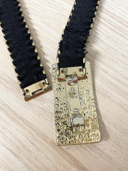 vintage 60s metal scales stretch belt - good market thrift store