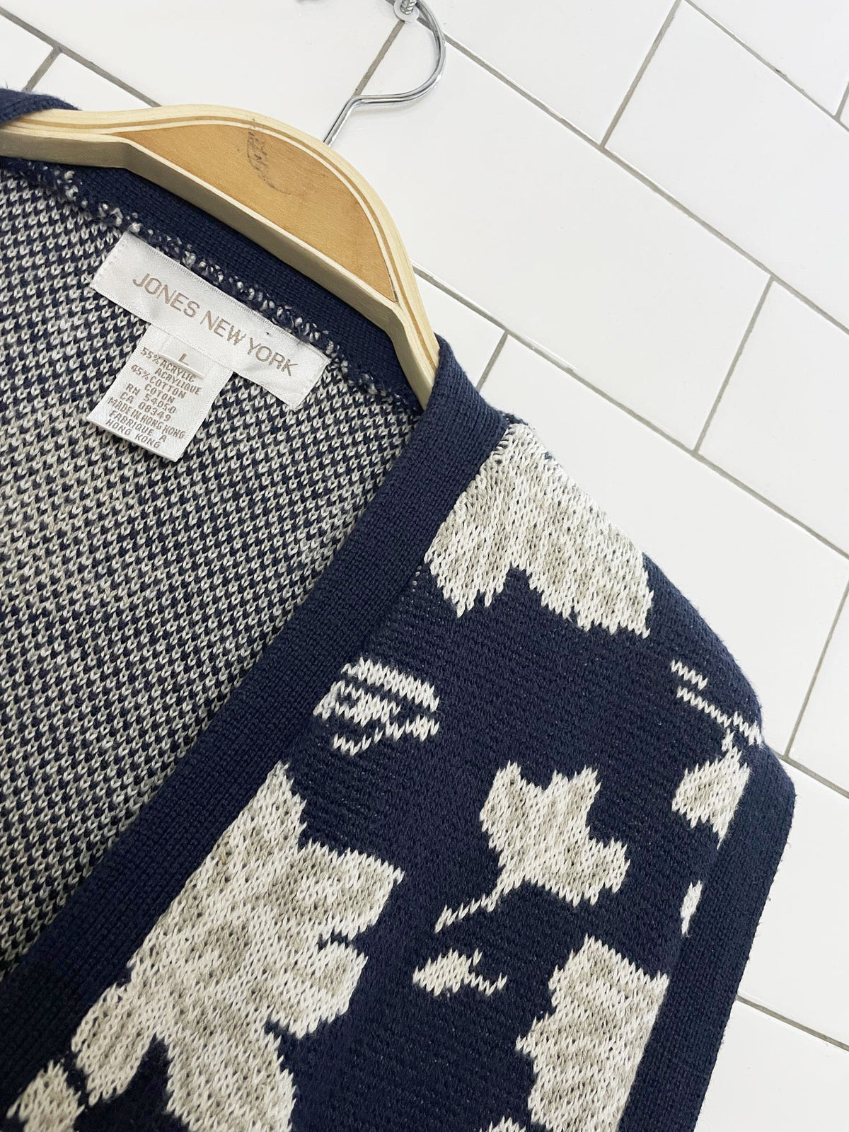 vintage jones new york knit floral vest