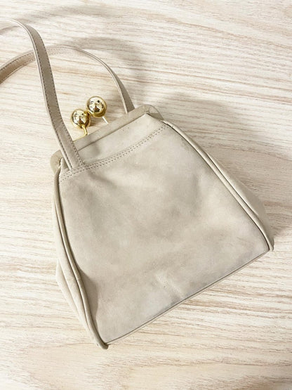 vintage browns kiss lock clasp leather bag - good market thrift store