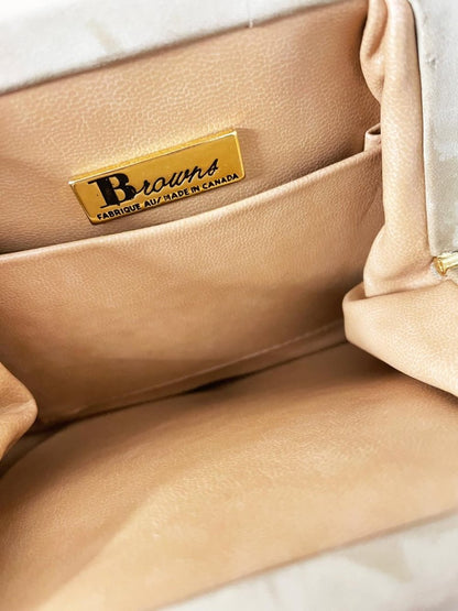 vintage browns kiss lock clasp leather bag - good market thrift store