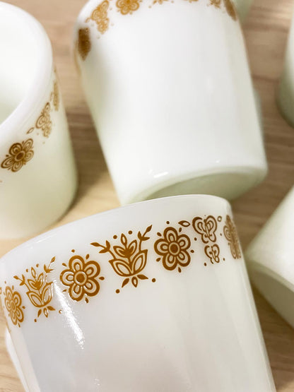 x2 pyrex spring blossom milk glass mugs - good market thrift store