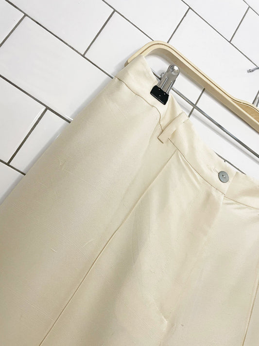 vintage 100% silk wide leg trousers