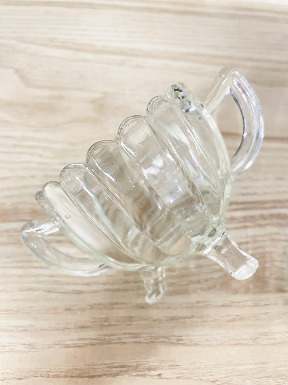 x2 vintage imperial depression glass creamer + sugar bowl set - good market thrift store