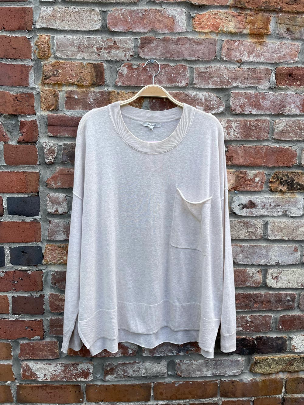 madewell lightweight linen blend pocket sweater