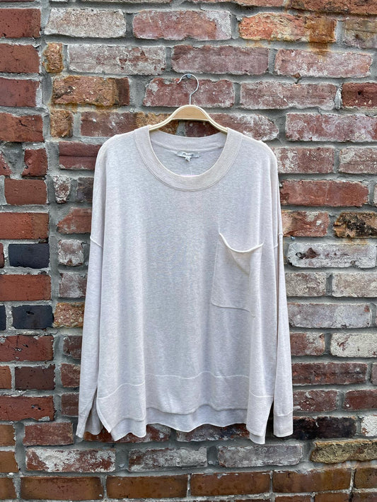 madewell lightweight linen blend pocket sweater