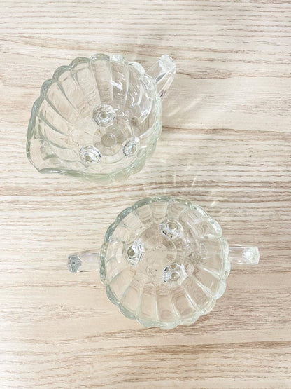 x2 vintage imperial depression glass creamer + sugar bowl set - good market thrift store