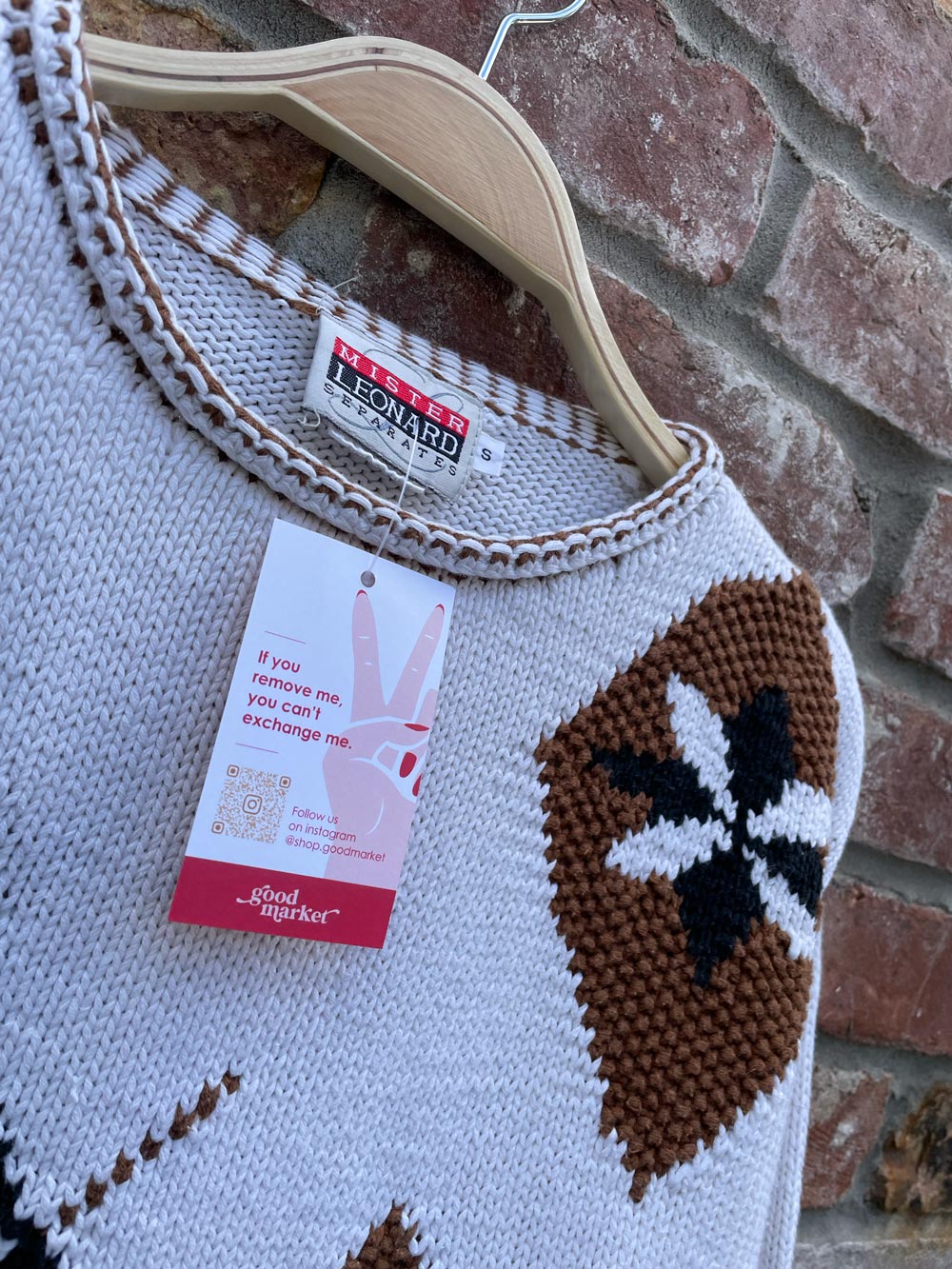 vintage mister leonard abstract argyle knit sweater