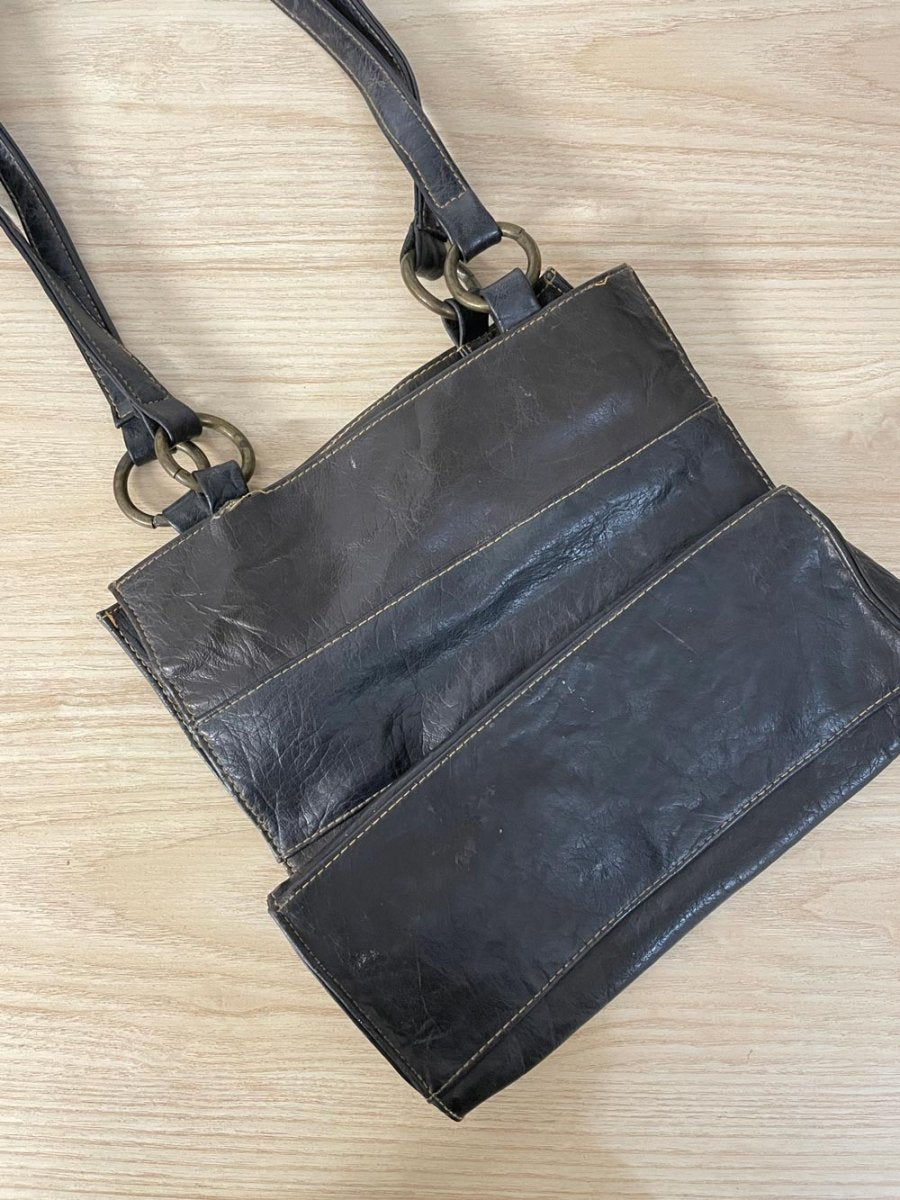 vintage 90s aldo faux leather shoulder tote - good market thrift store