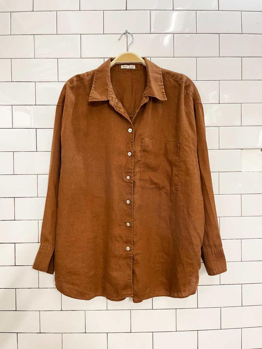 oysho 100% linen relaxed shirt - good market thrift store