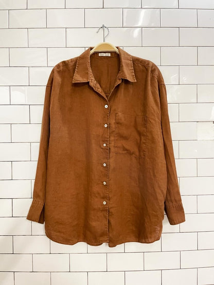 oysho 100% linen relaxed shirt - good market thrift store