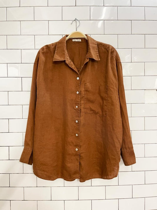 oysho 100% linen relaxed shirt - good market thrift store