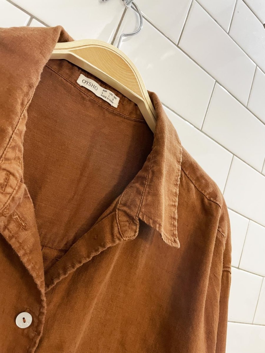 oysho 100% linen relaxed shirt - good market thrift store