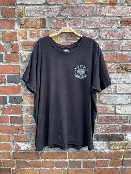 vintage 00s harley davidson las vegas skull tee