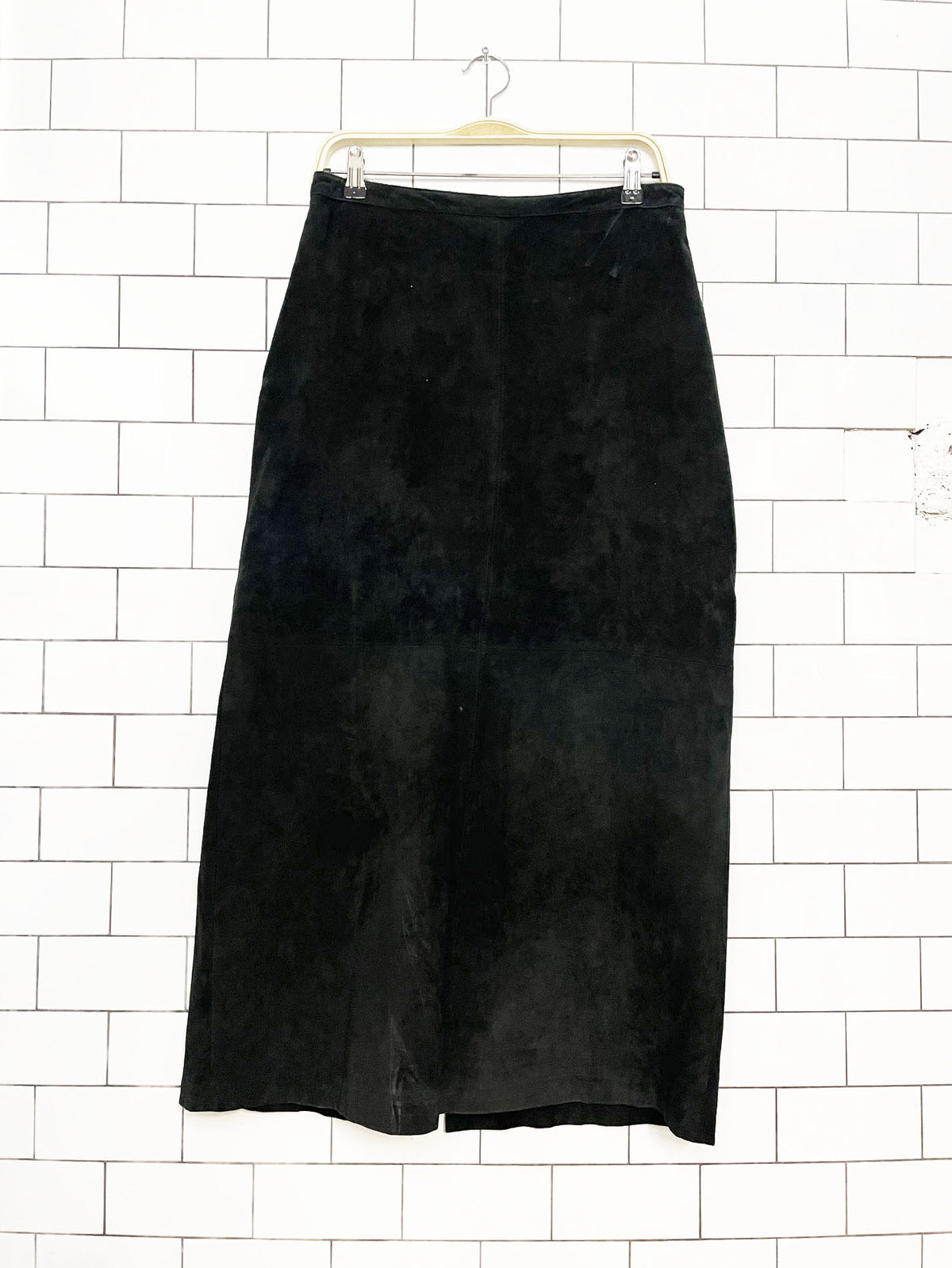 vintage brandon thomas soft suede maxi skirt | leather