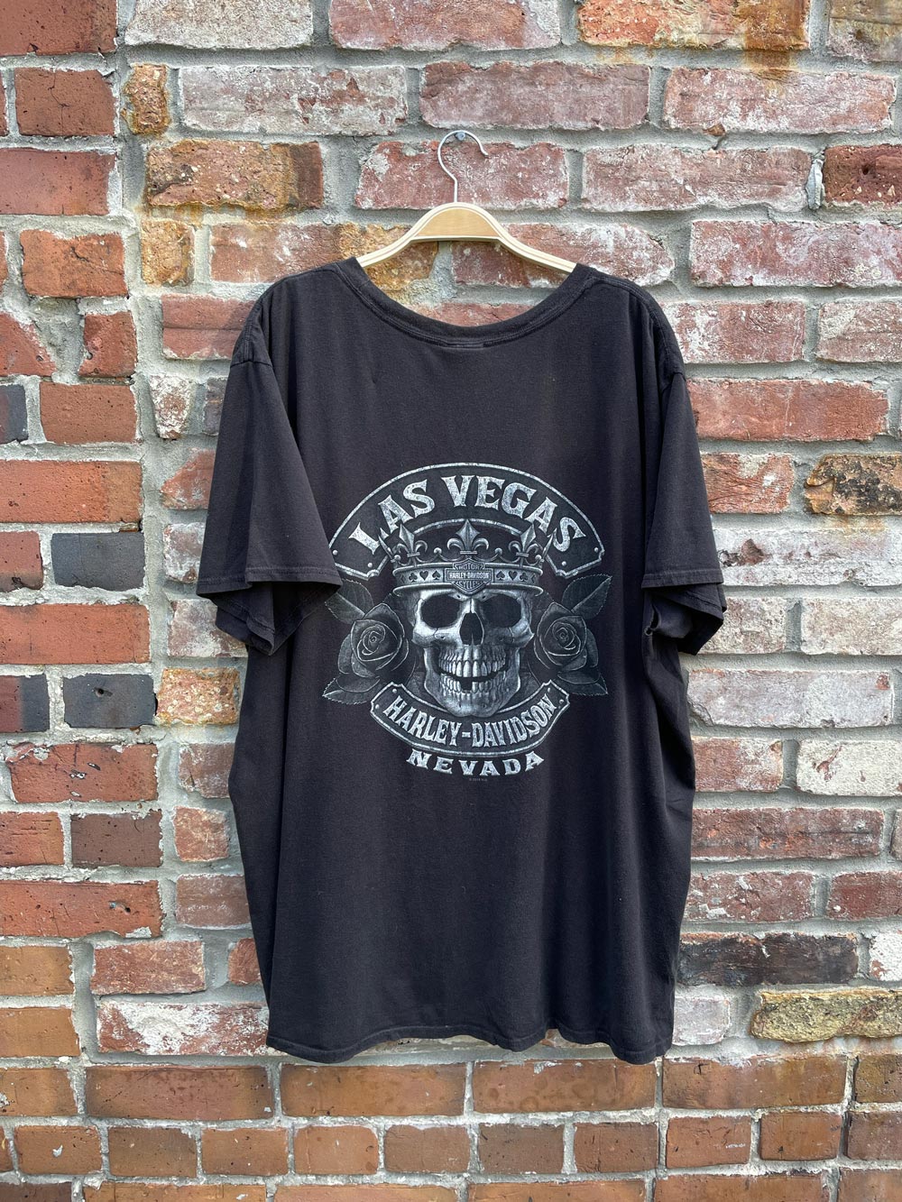vintage 00s harley davidson las vegas skull tee