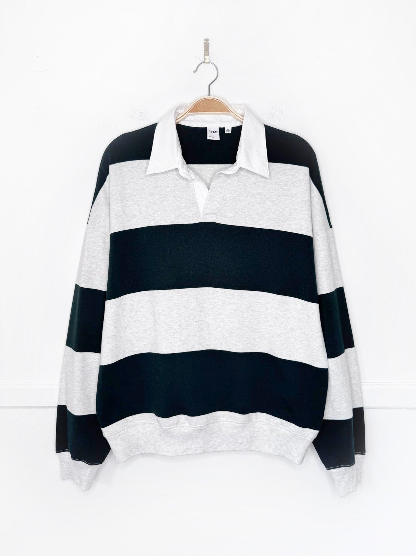 tna 2026 mighty cotton lomu striped rugby polo shirt | aritzia