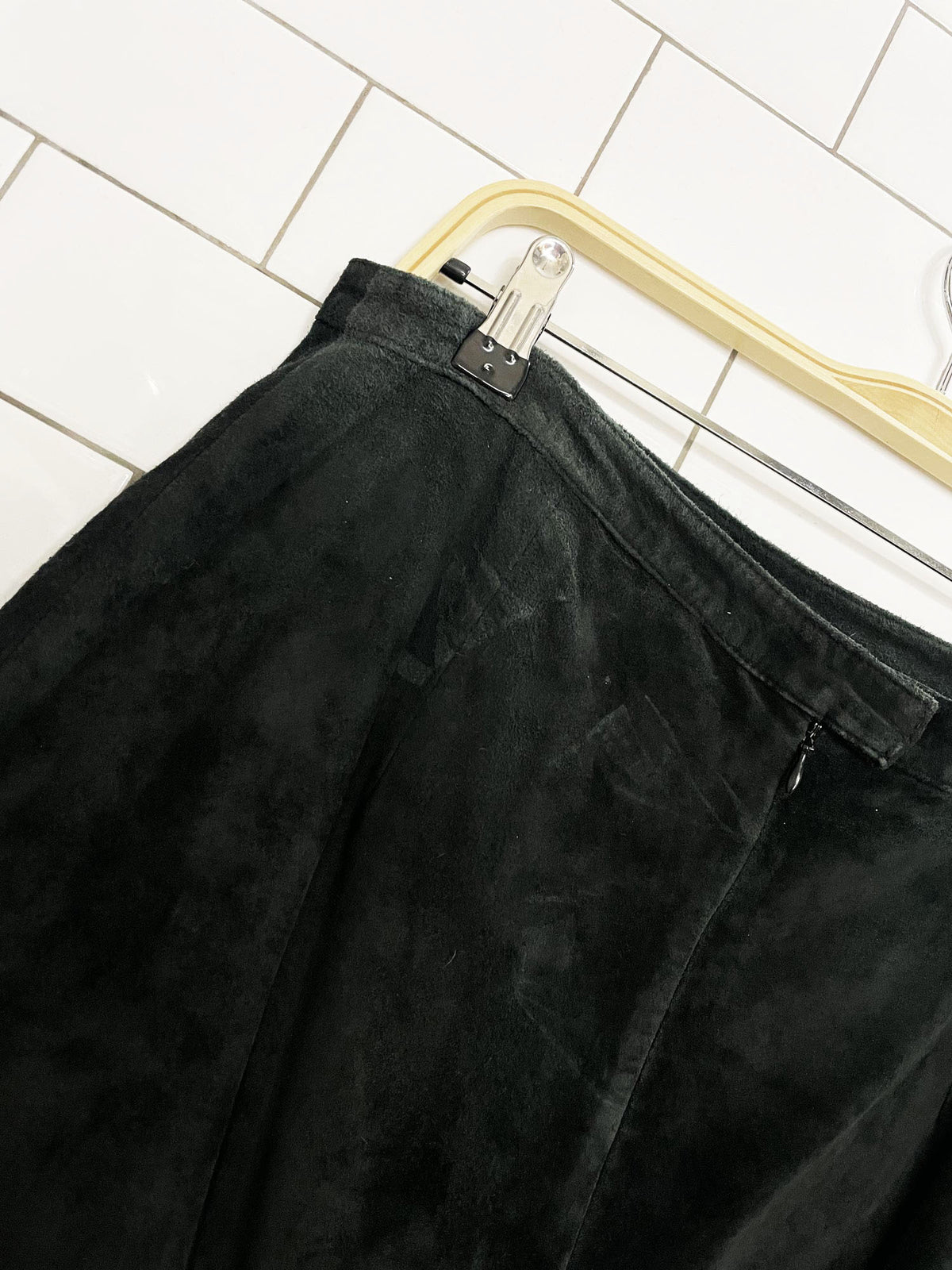 vintage brandon thomas soft suede maxi skirt | leather