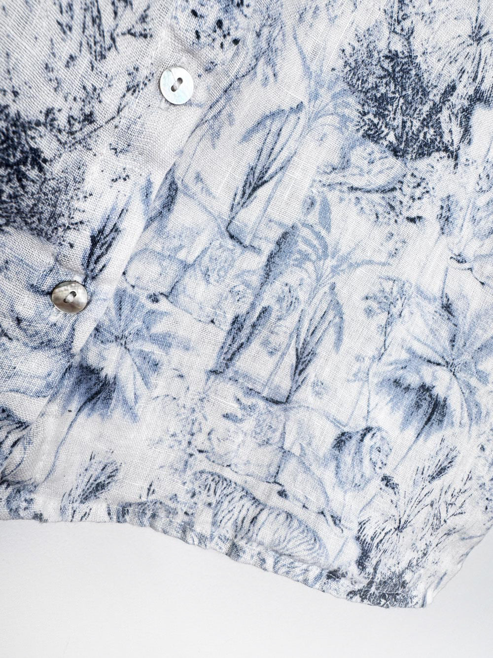 rachel zoe 100% linen jungle print short sleeve shirt