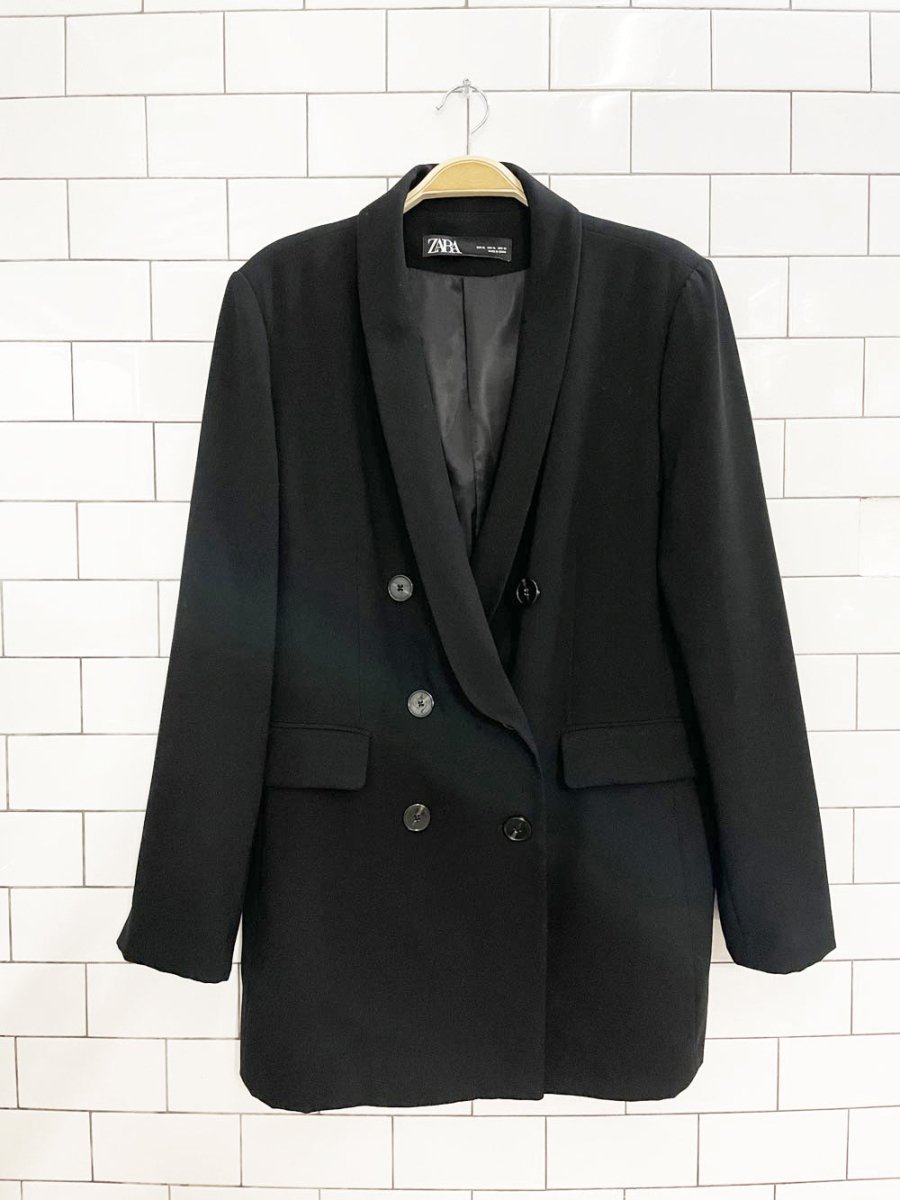 zara double breasted drape front blazer - good market thrift store