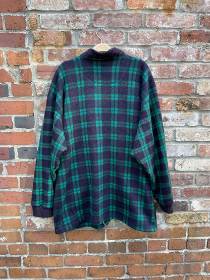 vintage sostanza fleece plaid shirt jacket