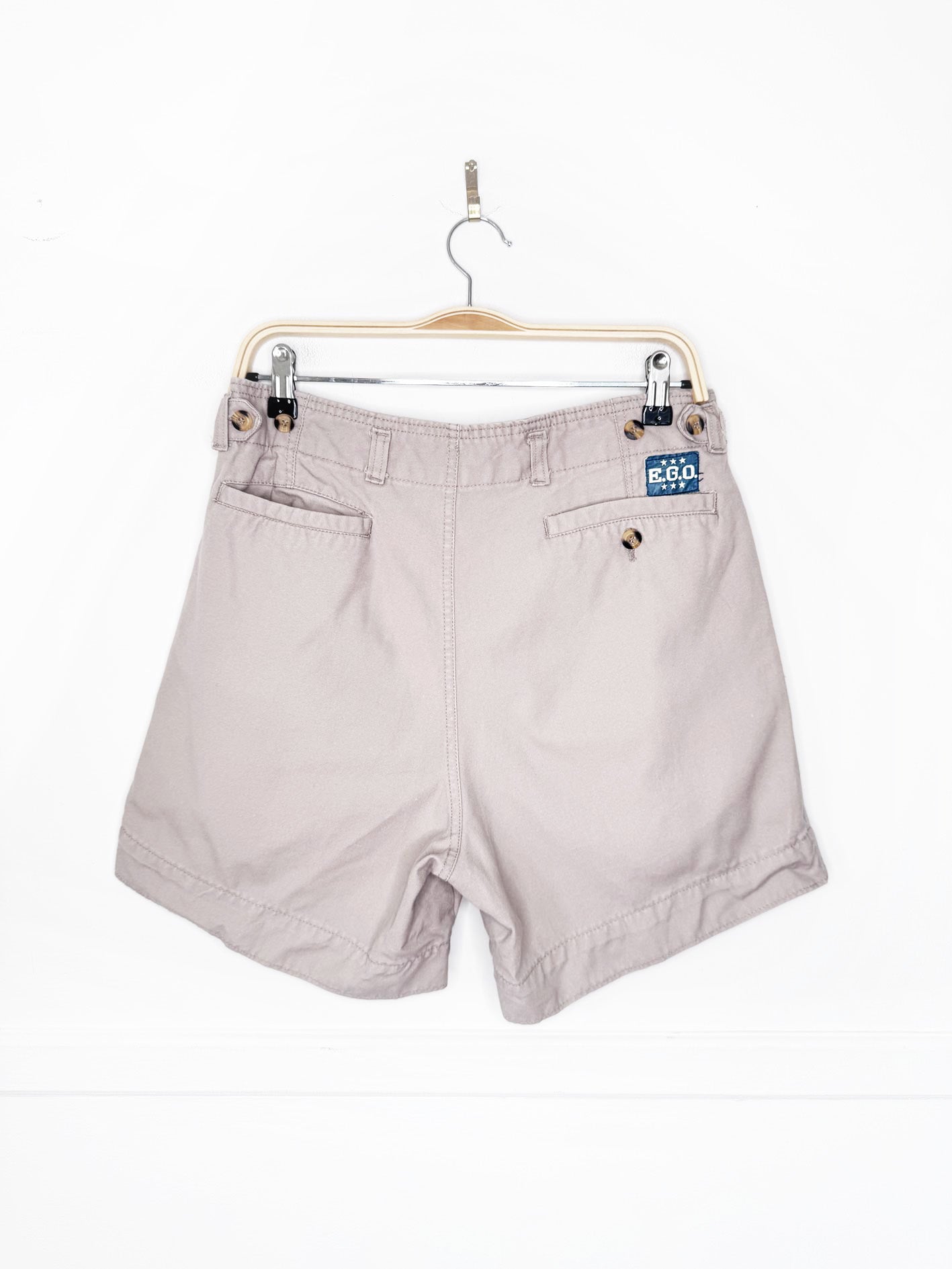 vintage EGO cinch waist pleated twill short
