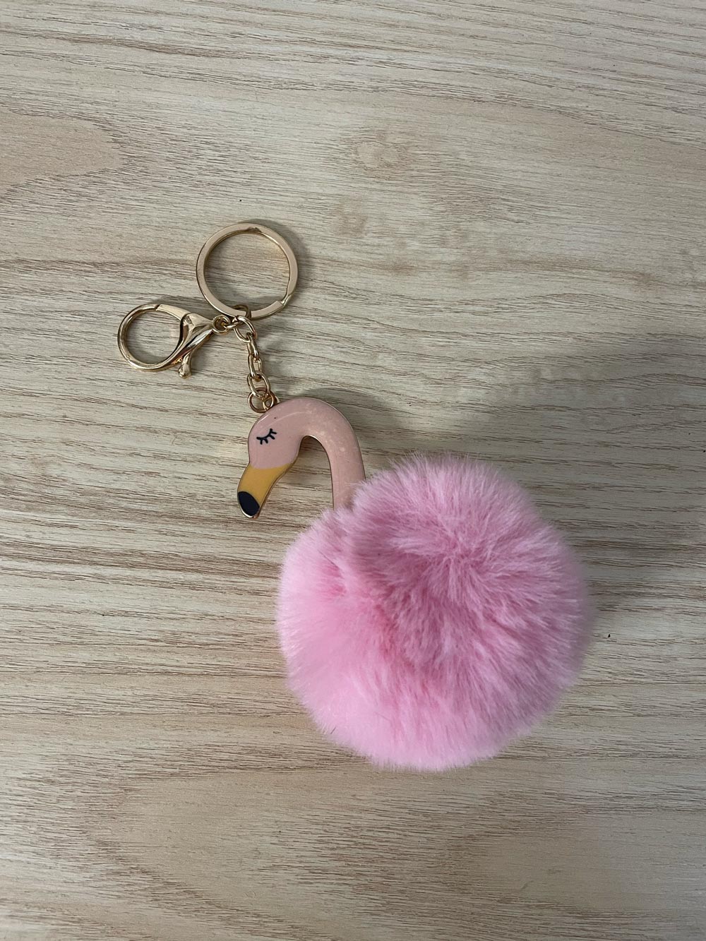 flamingo pom keychain / bag charm