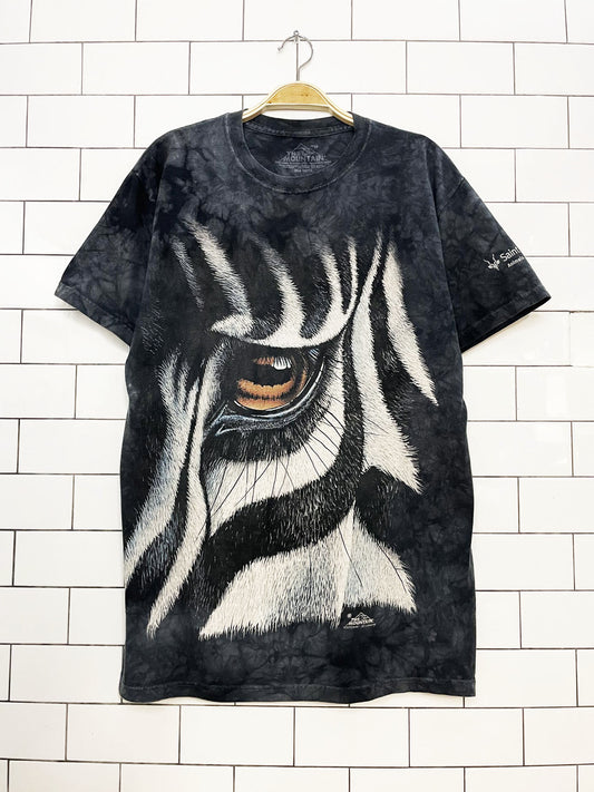 the mountain zebra face tie dye tee