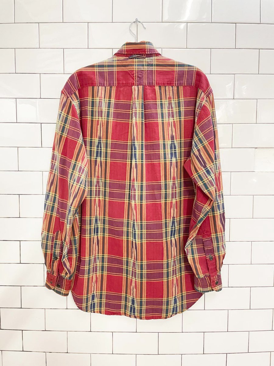 vintage tommy hilfiger southwestern plaid shirt - good market thrift store