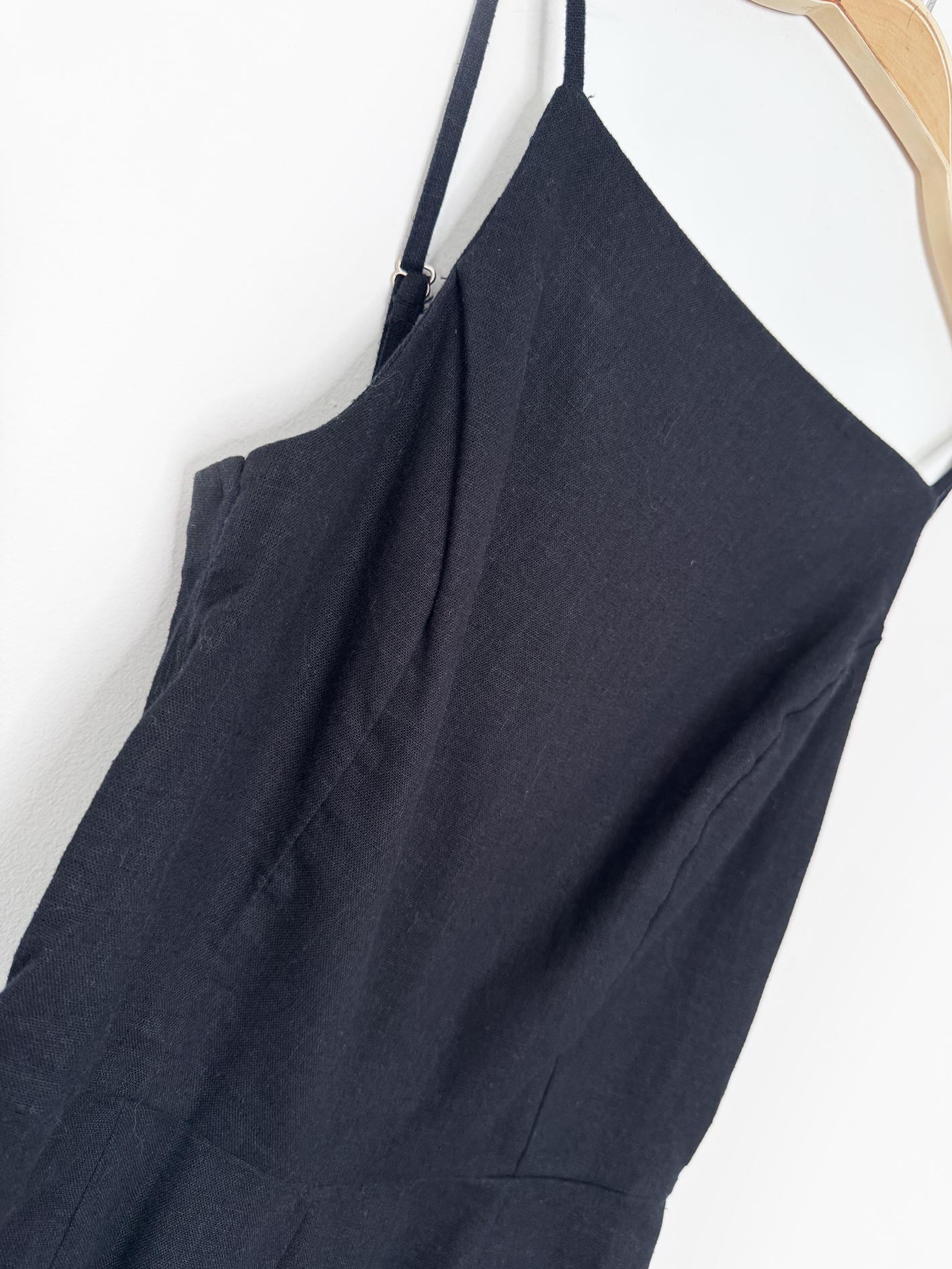 nwt abercrombie linen-blend open back high neck wide leg jumpsuit