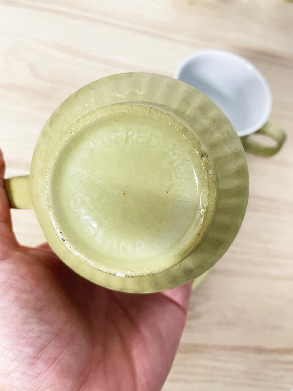 x2 vintage 70s alfred deakin appledore avacado teacup set | england - good market thrift store