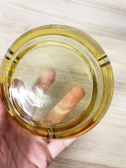 vintage amber glass ash tray - good market thrift store
