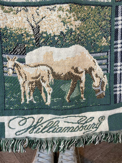 vintage williamsburg goodwin weavers farm throw blanket