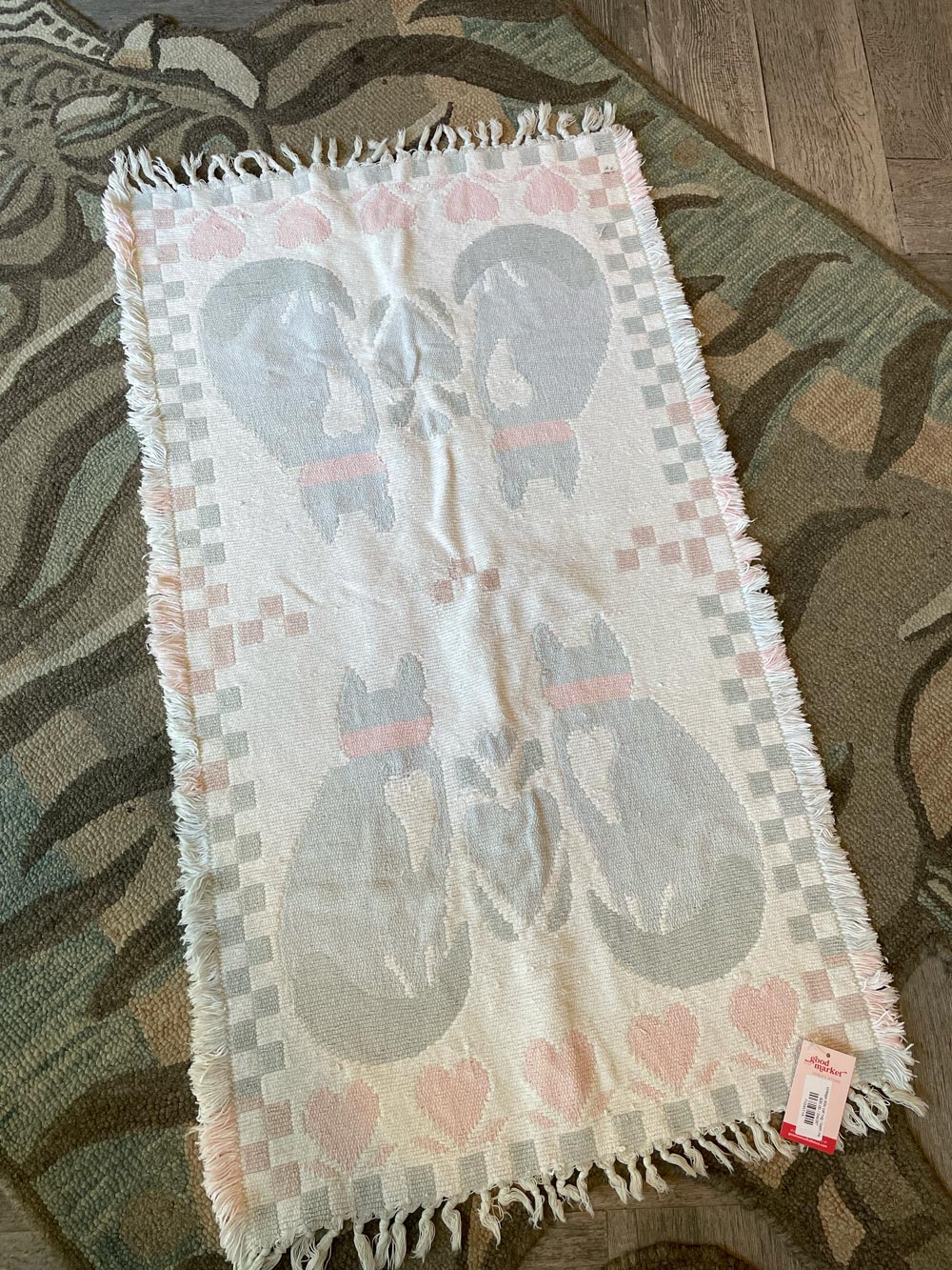 vintage 90s cat rug / bath mat