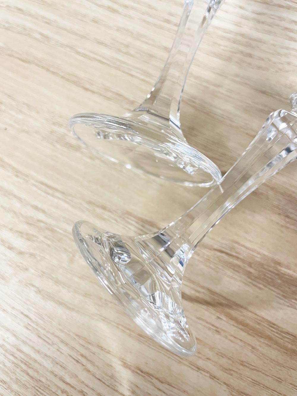 x2 vintage gold rim stemmed crystal shot glasses - good market thrift store