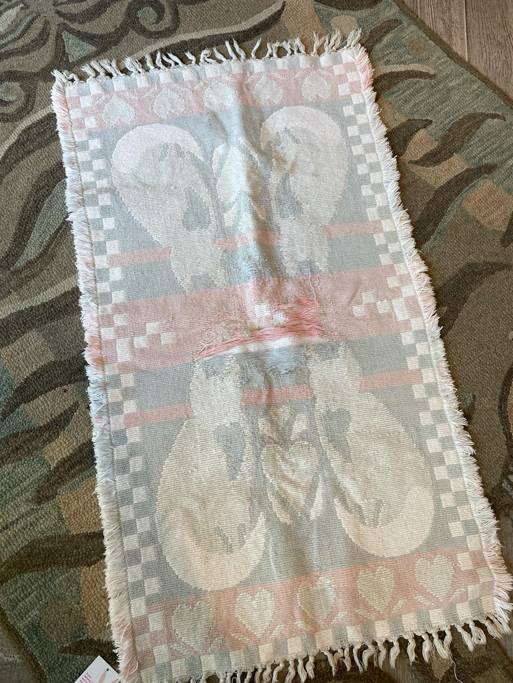 vintage 90s cat rug / bath mat