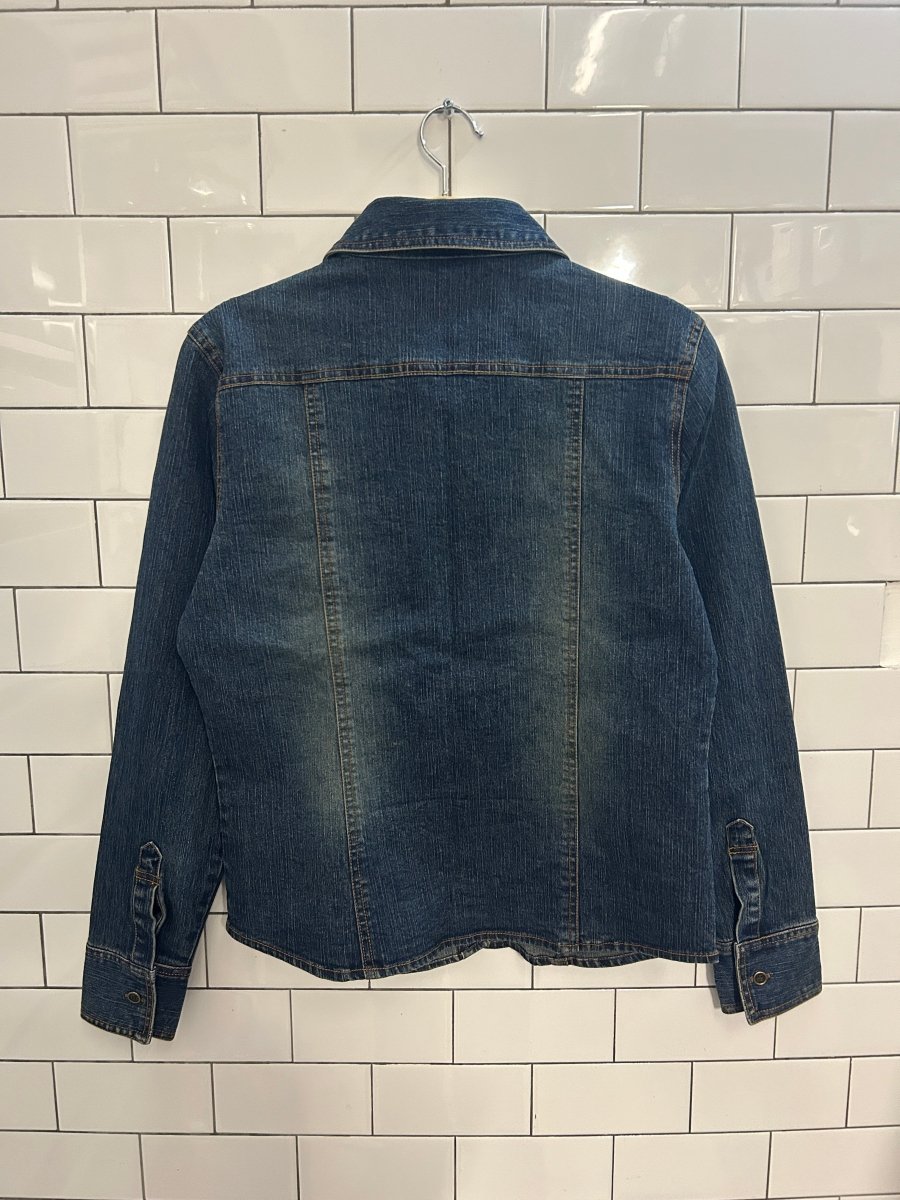 vintage 00s capucino denim shirt jacket - good market thrift store