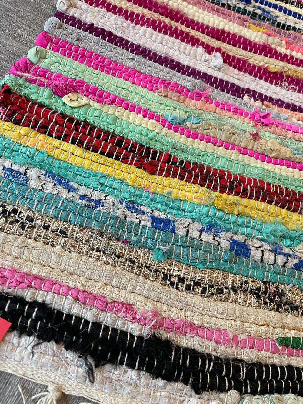 vintage hand-loomed recycled kantha area rug