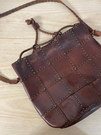 vintage ellepi italy patchwork leather bucket bag - good market thrift store