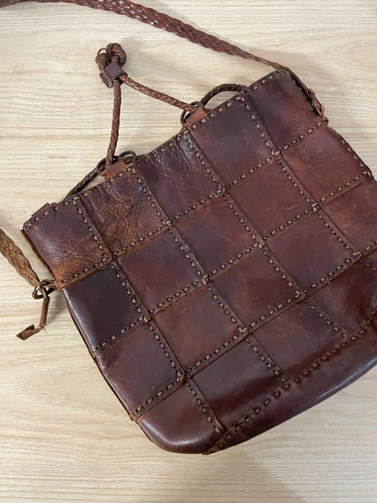 vintage ellepi italy patchwork leather bucket bag - good market thrift store