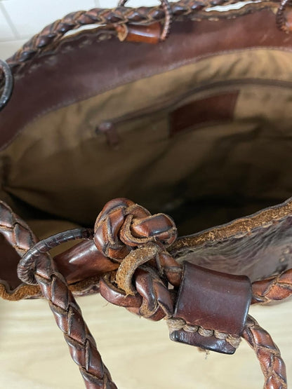 vintage ellepi italy patchwork leather bucket bag - good market thrift store