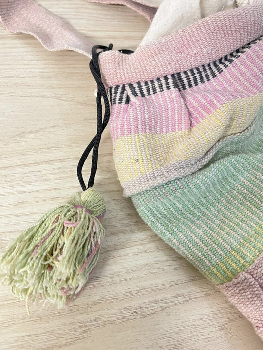 vintage 90s sun faded woven bucket bag - good market thrift store