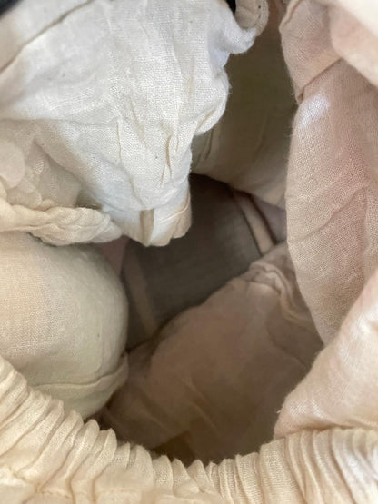 vintage 90s sun faded woven bucket bag - good market thrift store