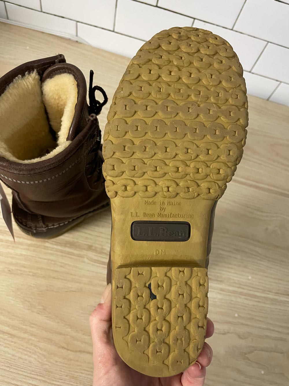 ll bean 'bean boots' 10" shearling lined