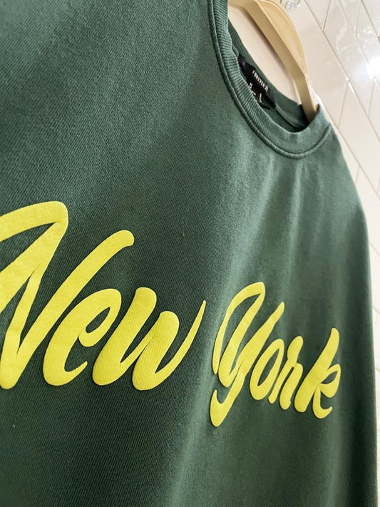 f21 new york script oversized sweatshirt - good market thrift store