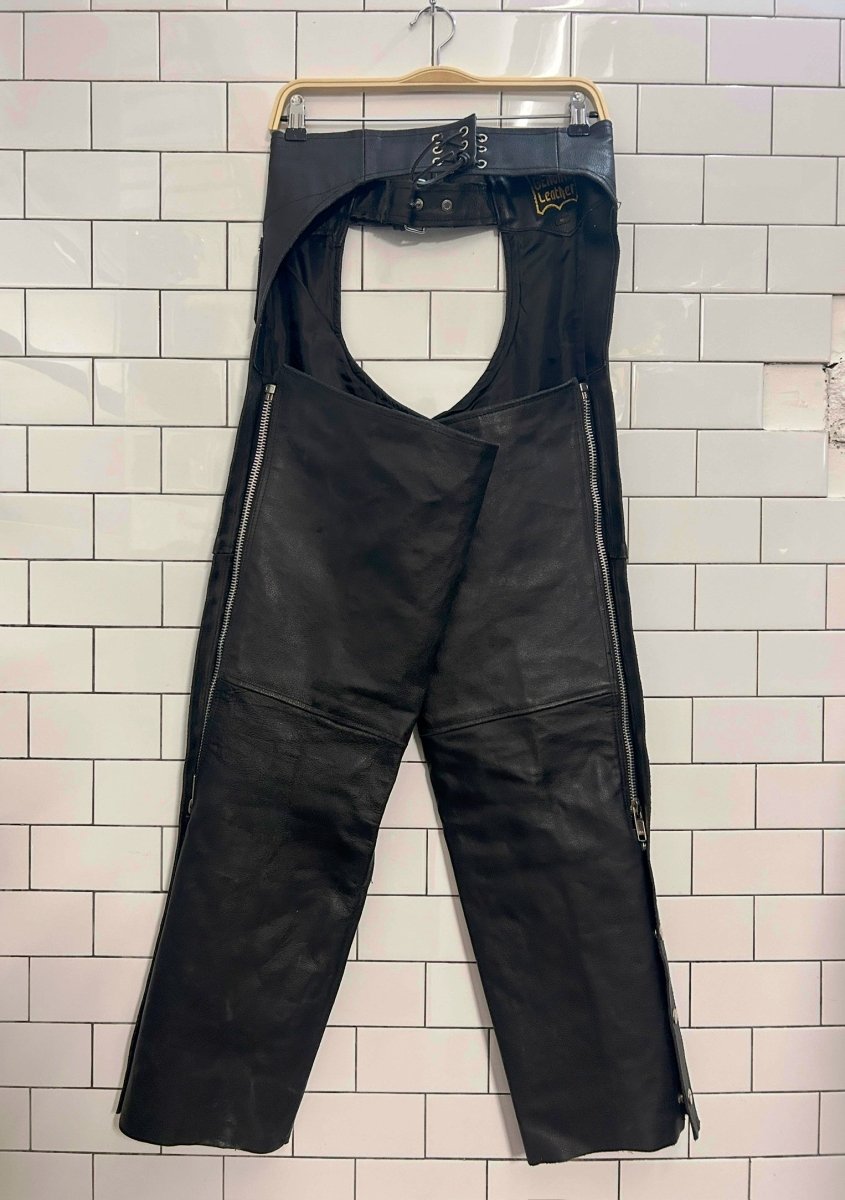 vintage 90s genuine leather chaps - good market thrift store